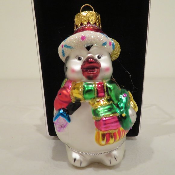 Christmas Glass Ornament Penguin Handcrafted by Unique Treasure Box Keepsake - Picture 2 of 6